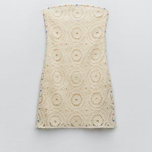 Zara STRAPLESS CROCHET DRESS
